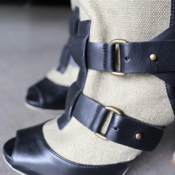 Stella McCartney Gray Ladsun Canvas Ankle Boots 7 - Picture 4 of 8